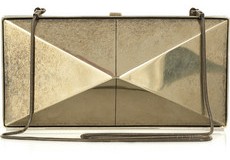 Donna Karan element silver-tone clutch