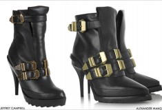 Jeffrey Campbell Morrow Bootie in Black vs. Alexander Wang’s buckled leather ankle boots