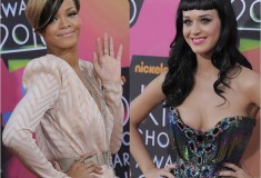 Get their haute baubles: Rihanna and Katy Perry at the Nickelodeon Kid’s Choice Awards