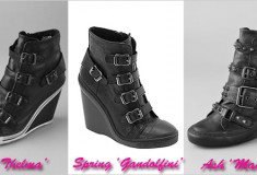 Who did it better: Ash vs. Spring Shoes black wedge sneaker bootie
