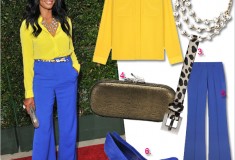 Get her haute look: Garcelle Beauvais’ colorblock style at the premiere of “The Help”