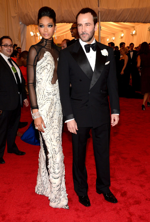 MET Gala 2012 Chanel Iman with Tom Ford