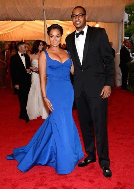 MET Gala 2012 Lala in Zac Posen with Carmelo Anthony