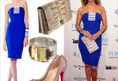 Get her haute look: Jennifer Lopez in an Edition by Georges Chakra dress and Christian Louboutin Lady Peep 150 pumps