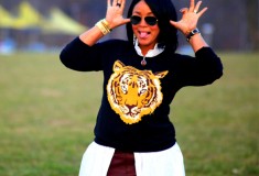 My style: Tigers, cheetahs and leather (ASOS Tiger sweater + oxblood leather shorts)