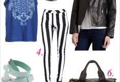 My style: Burglar stripes & Blues (Pierre Balmain tee + Hybrid striped jeans + Alexander Wang Rocco duffel + Skin Ark Bar pumps)