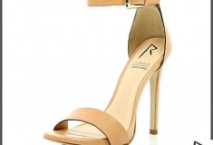 BEIGE RIHANNA BARELY THERE STILETTO SANDALS