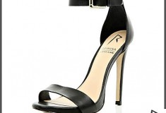 BLACK RIHANNA BARELY THERE STILETTO SANDALS