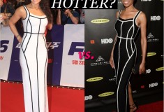 Who rocked it hotter: Michelle Rodriguez or Michelle Williams in Hervé Léger by Max Azria