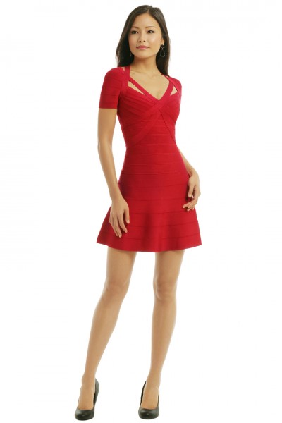 HERVÉ LÉGER Spellbinding Red Dress