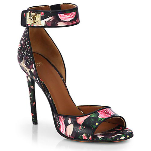 Givenchy Rose Camouflage Print Leather Sandals