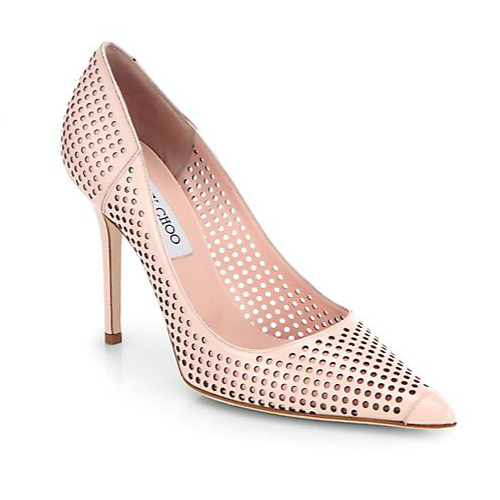 Jimmy Choo Abel Perforated Patent Leather Pumps