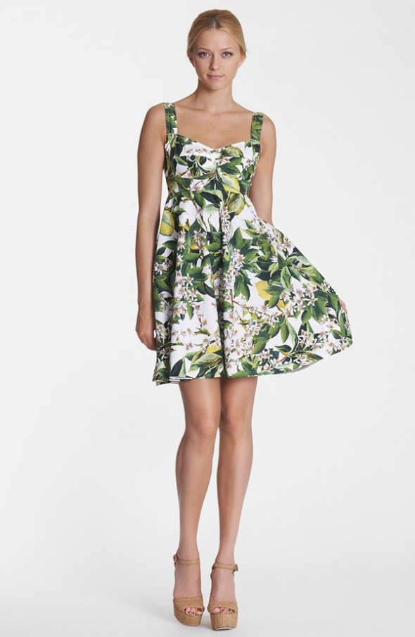 Dolce & Gabbana Lemon Print A-Line Dress