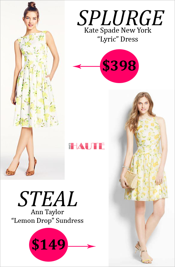 Splurge vs. Steal: Lemon Print Dresses - kate spade new york lyric dress and Ann Taylor Lemon Drop Sundress