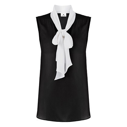 BOW BLOUSE IN BLACK WHITE, $29.99