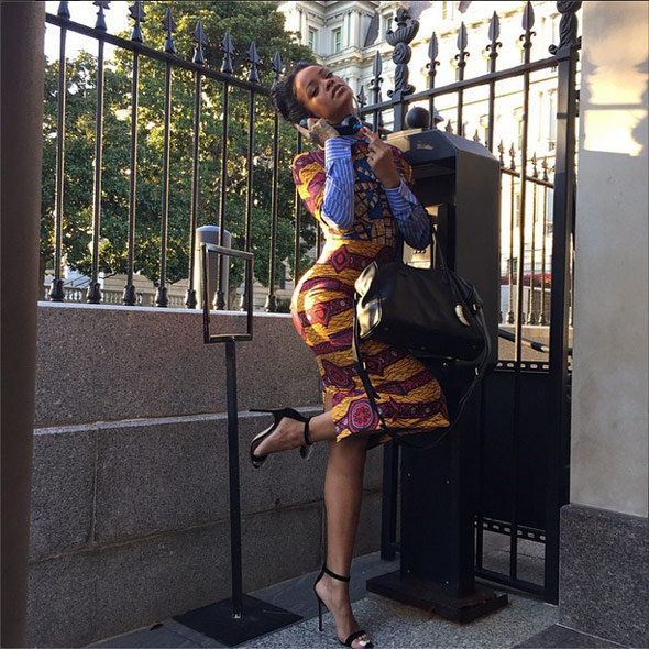 Rihanna in Stella Jean and Manolo Blahnik and Balmain at the White House