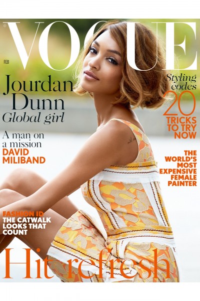 Jourdan Dunn covers February 2015 issue of Vogue UK