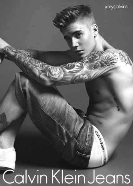 Justin Bieber Calvin Klein jeans ad campaign
