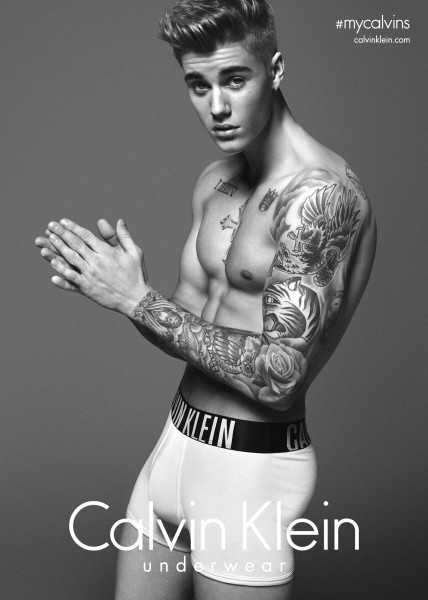 Justin Bieber Calvin Klein jeans ad campaign