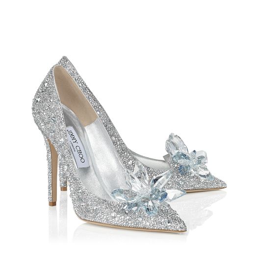 Nine Cinderella-Inspired Shoes to Wear IRL - Jimmy Choo Crystal Covered Pointy Toe Pump Cinderella Slippers