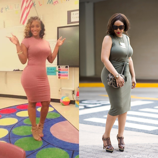 Sexy teacher aka Techer Bae Patrice Brown/Paris Monroe and bodycon dresses