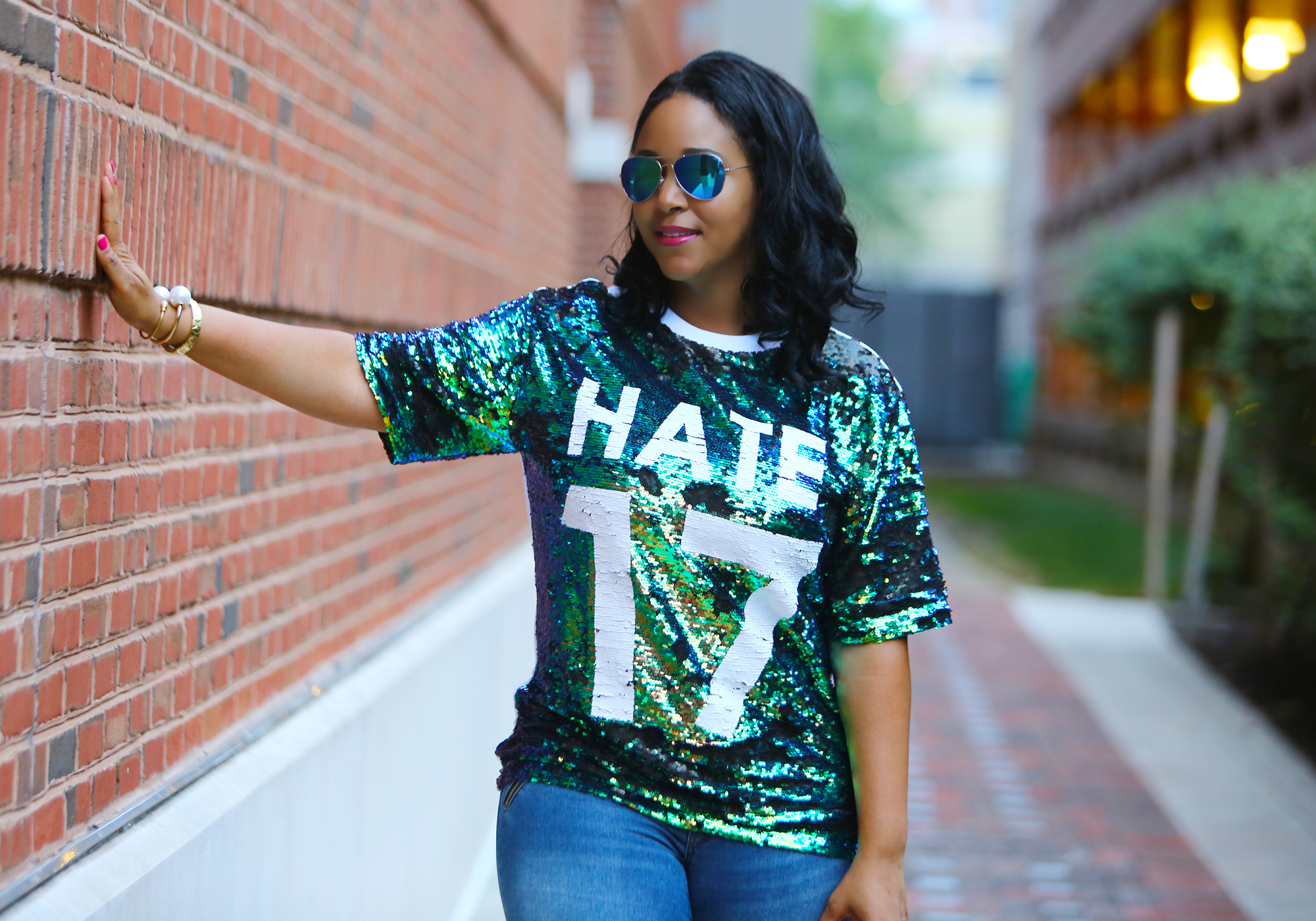 HATE 17 sequin tee shirt, HATE 17, motivation, inspiration, 2017 listicle, looking forward to 2018, hate 2017