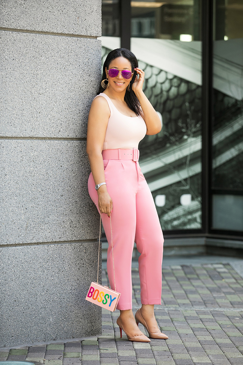 14 Girl Bosses Share Their Tips on Running a Successful Business, I'm Not Bossy - I'm the Boss, What I'm Wearing: Aldo Bossy Clutch bag, Zara tank top and high waist belted trousers, Christian Louboutin Pigalle pumps, H&M sunglasses