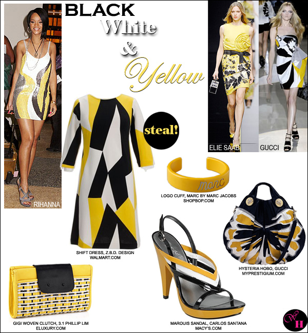 yellow black and white outfits