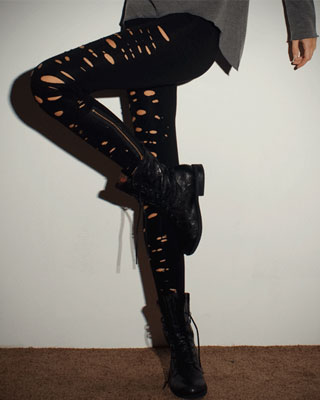 Win a Pair of LnA's Ripped Zipper Leggings in Flat Black - a Singer22 Exclusive!
