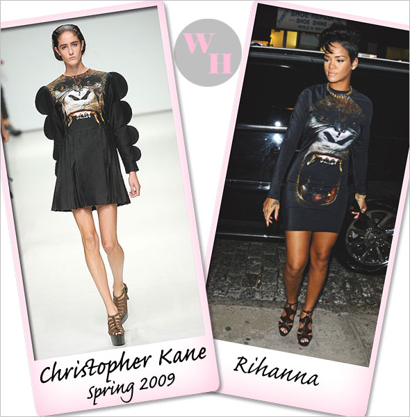 Rihanna Christopher Kane's 'Gorilla' dress spring 2009 runway