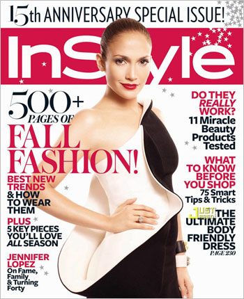 InStyle September issue 15th anniversary cover jennifer lopez