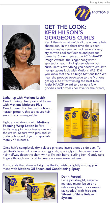 Get the look Keri Hilson's gorgeous curls - Sponsored by Motions