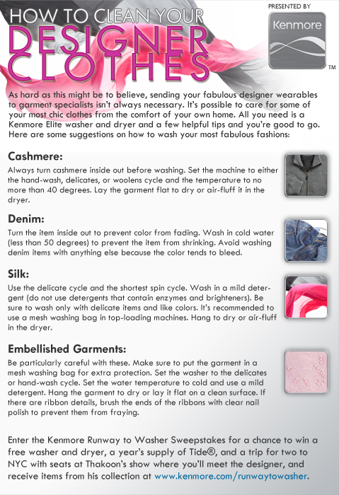 Sponsored: How to clean your designer clothes silk, cashmere, denim and embellished garments presented by Kenmore
