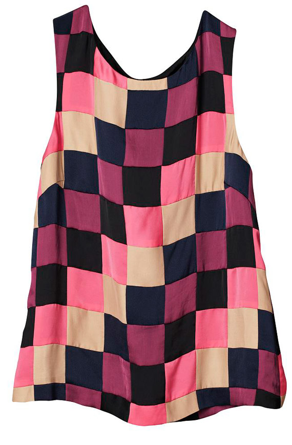 h&m-lanvin waste-checkered-tank top