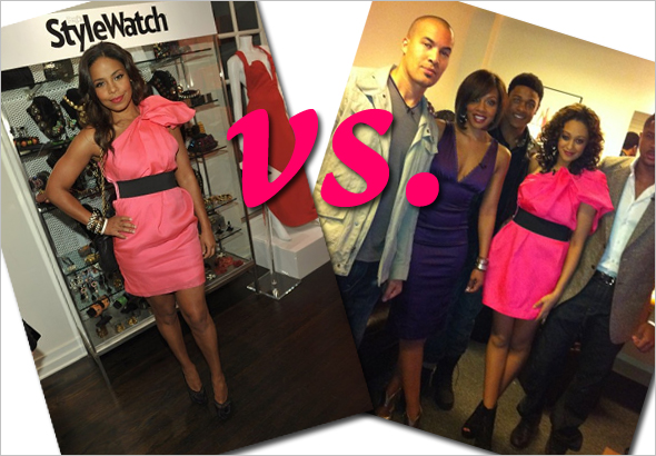 Sanaa Lathan vs Tia Mowry in Lanvin for H&M