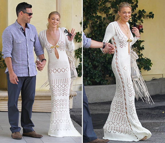 leann-rimes-wedding-dress Emilio Pucci Cutout crocheted gown