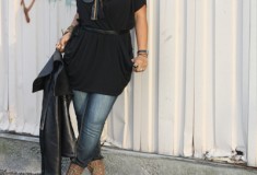 My Style: Take a “Bow” (RACHEL Rachel Roy dress + Antique Rivet jeans + Bing Bang necklace)