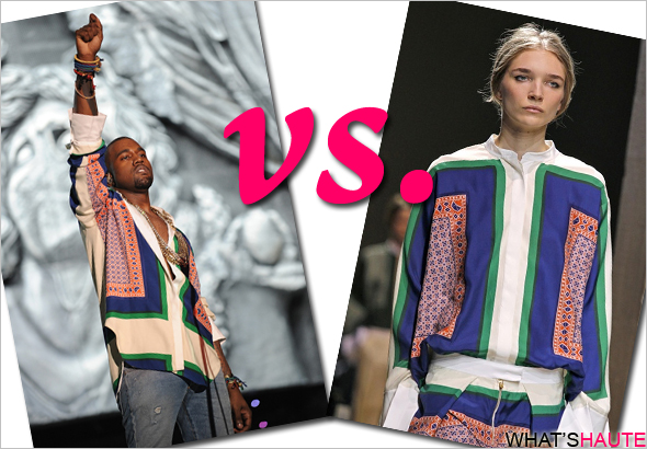 Who rocked it hotter Kanye West at Coachella vs. Janice Seinen on the runway in a print Celine blouse