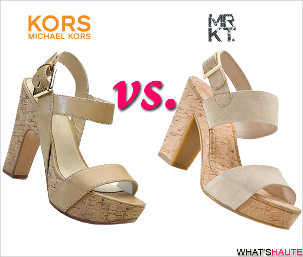 KORS Michael Kors vs. MRKT cork platform sandals