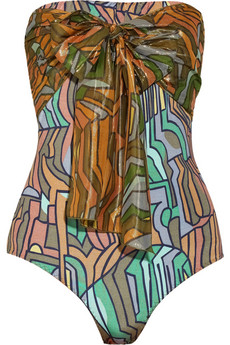 Missoni Mare Gibilterra Scarf Embellished Printed Swimsuit