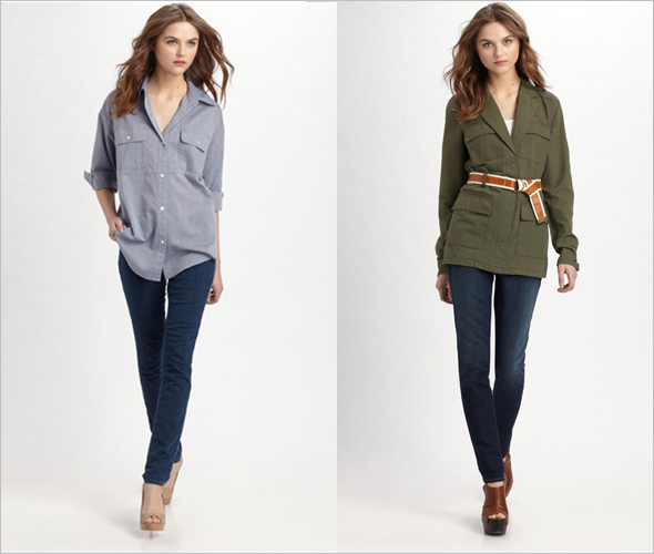 Saks-Fashion-Fix flash sale site Elizabeth and James olive green blazer