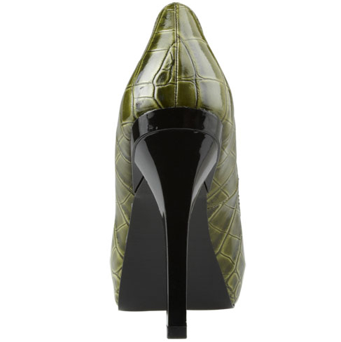 Christian-Siriano-for-Payless-Pearl-Platform-Pumps green olive crocodile manmade heel