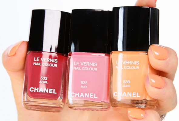 Chanel April May June Spring 2012 nail polish garnet red pink tangerine orange apricot