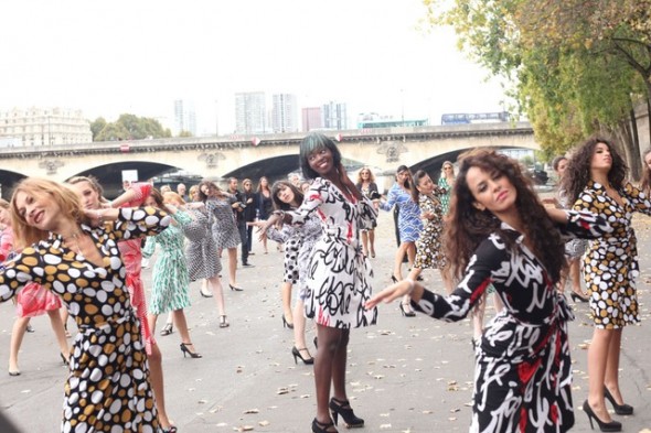 Diane von Furstenberg flash mob Diane fragrance launch Sephora France