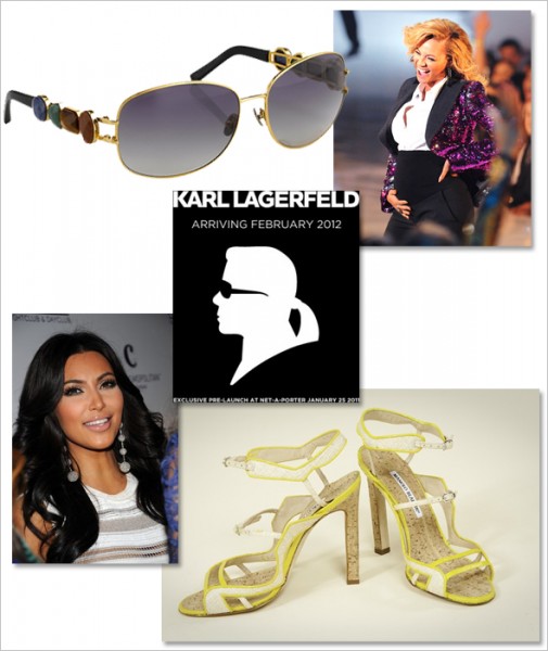 Karl Lagerfeld Fossil Inc. to create a line of men's and women's watches Linda Farrow, Oscar de la Renta sunglasses collection Marcia Patmos for Manolo Blahnik shoes Pregnant Beyonce Halloween costume Kim Kardashian personal Style what's haute