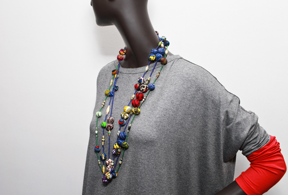 Nicole-Miller-x-Indego-Africa-beaded-fabric-wrapped-necklace