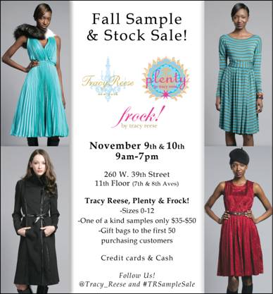 Sample sale alert Tracy Reese, Plenty and Frock