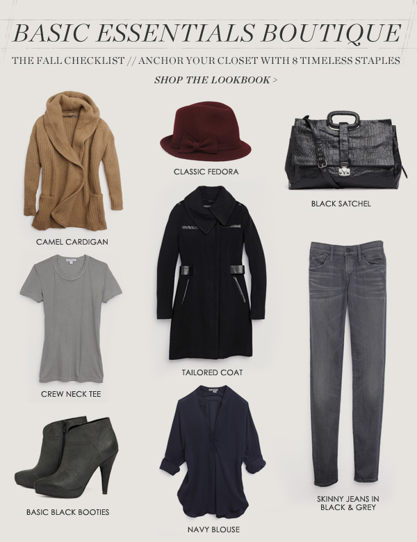 The Elements of Style - 8 Basic Essentials for Every Wardrobe on shopbop