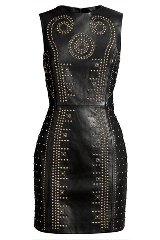 Versace for H&M - studded black leather dress
