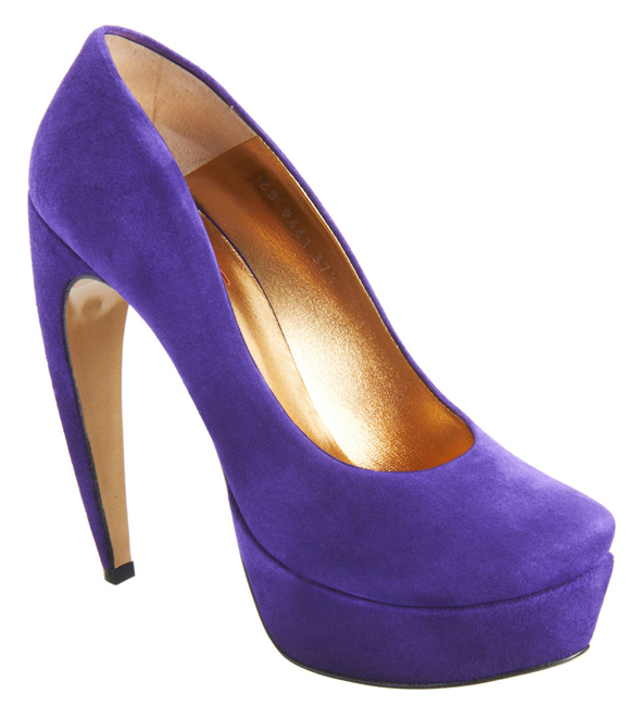 Walter Steiger Curved Heel Pump purple suede